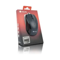 RATON NGS WIRED MIST OPTICO CON CABLE 1000 DPI AMBIDIESTROS USB COLOR NEGRO