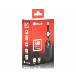RATON NGS WIRED SIN 1000 DPI RETRACTIL 3 BOTONES USB COLOR NEGRO