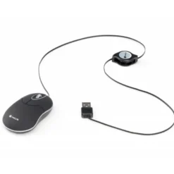 RATON NGS WIRED SIN 1000 DPI RETRACTIL 3 BOTONES USB COLOR NEGRO