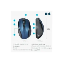 RATON OPTICO KENSINGTON PRO FIT INALAMBRICO MEDIANO COLOR AZUL