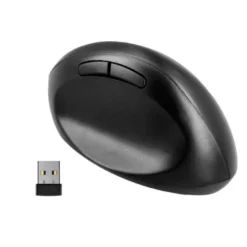 RATON Q-CONNECT OPTICO INALAMBRICO ERGONOMICO VERTICAL DPI 800/1200/1600 PILA AA NEGRO