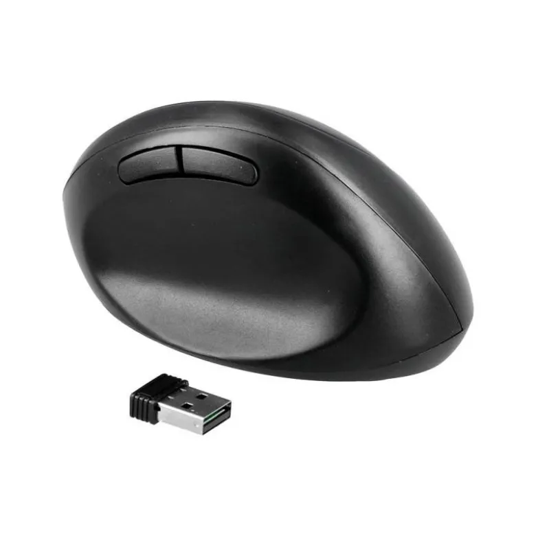 RATON Q-CONNECT OPTICO INALAMBRICO ERGONOMICO VERTICAL DPI 800/1200/1600 PILA AA NEGRO