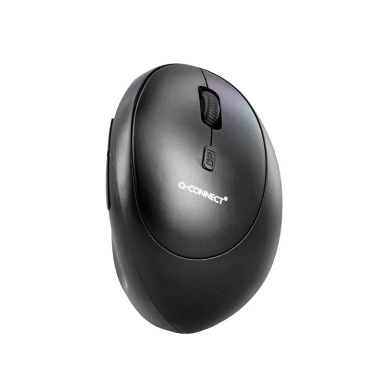 RATON Q-CONNECT OPTICO INALAMBRICO ERGONOMICO VERTICAL DPI 800/1200/1600 PILA AA NEGRO
