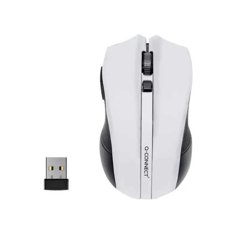 RATON Q-CONNECT OPTICO INALAMBRICO 1000 DPI RECEPTOR USB 2,4 GHZ BLANCO