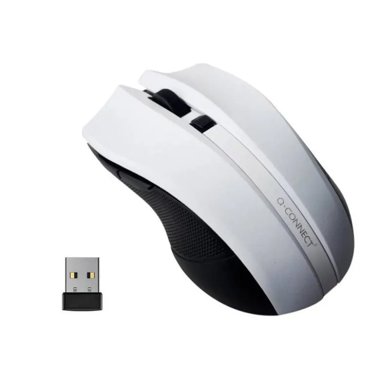 RATON Q-CONNECT OPTICO INALAMBRICO 1000 DPI RECEPTOR USB 2,4 GHZ BLANCO