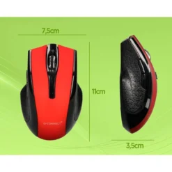 RATON Q-CONNECT OPTICO INALAMBRICO 1000 DPI RECEPTOR USB 2,4 GHZ ROJO