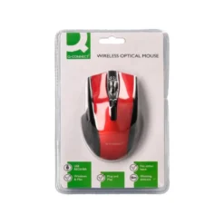 RATON Q-CONNECT OPTICO INALAMBRICO 1000 DPI RECEPTOR USB 2,4 GHZ ROJO