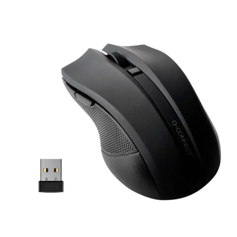 RATON Q-CONNECT OPTICO INALAMBRICO 1000 DPI RECEPTOR USB 2,4 GHZ NEGRO