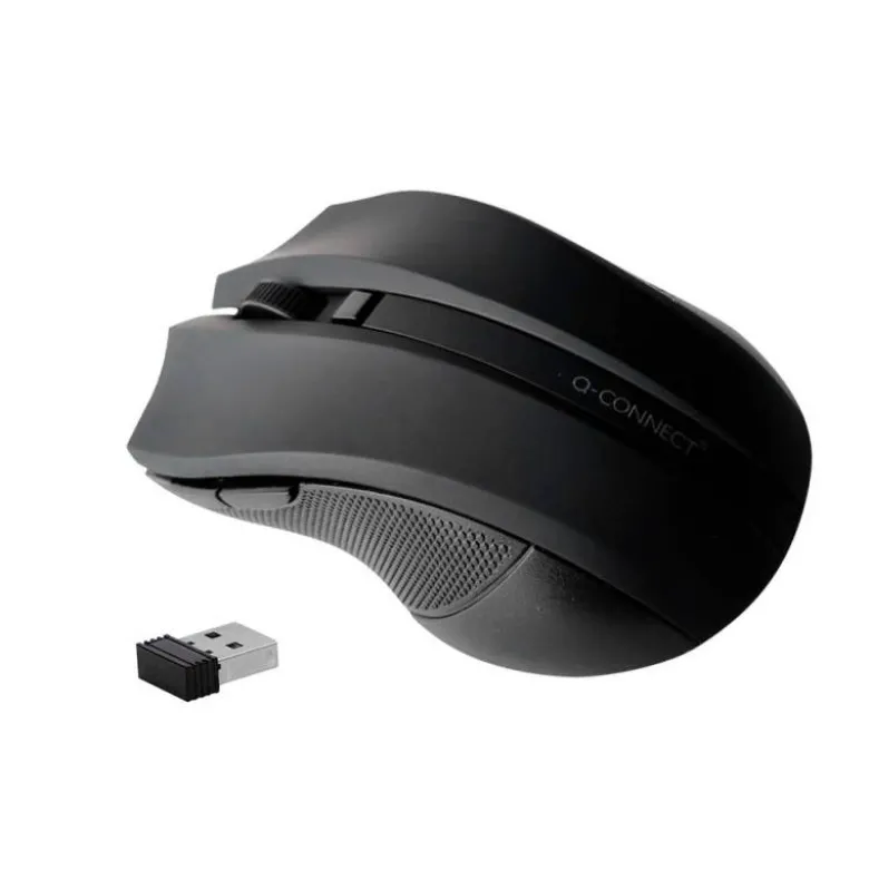 RATON Q-CONNECT OPTICO INALAMBRICO 1000 DPI RECEPTOR USB 2,4 GHZ NEGRO