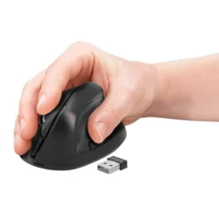 RATON Q-CONNECT OPTICO INALAMBRICO ERGONOMICO VERTICAL DPI 800/1200/1600 BATERIA RECARGABLE NEGRO