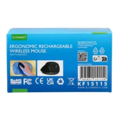 RATON Q-CONNECT OPTICO INALAMBRICO ERGONOMICO VERTICAL DPI 800/1200/1600 BATERIA RECARGABLE NEGRO