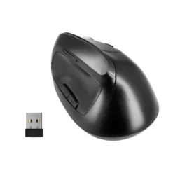 RATON Q-CONNECT OPTICO INALAMBRICO ERGONOMICO VERTICAL DPI 800/1200/1600 BATERIA RECARGABLE NEGRO