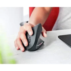RATON Q-CONNECT OPTICO INALAMBRICO ERGONOMICO VERTICAL COLOR NEGRO