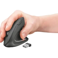RATON Q-CONNECT OPTICO INALAMBRICO ERGONOMICO VERTICAL COLOR NEGRO