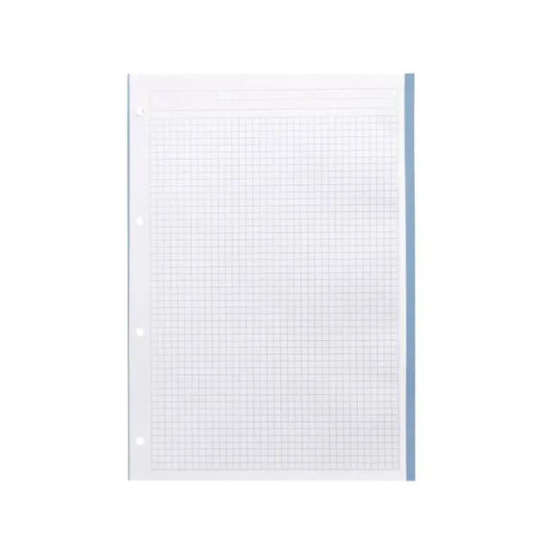 RECAMBIO A4 LIDERPAPEL 120 HOJAS 90G/M2 CUADRO 5 MM 4 TALADROS BANDAS DE 5 COLORES PASTELES