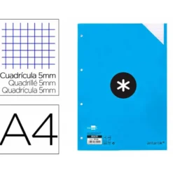 Recambio Antartik DIN A4 4 taladros 100 gr cuadrícula 5mm