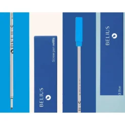 RECAMBIO BOLIGRAFO BELIUS CON ROSCA AZUL CAJA 3 UNIDADES