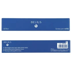 RECAMBIO BOLIGRAFO BELIUS CON ROSCA AZUL CAJA 3 UNIDADES