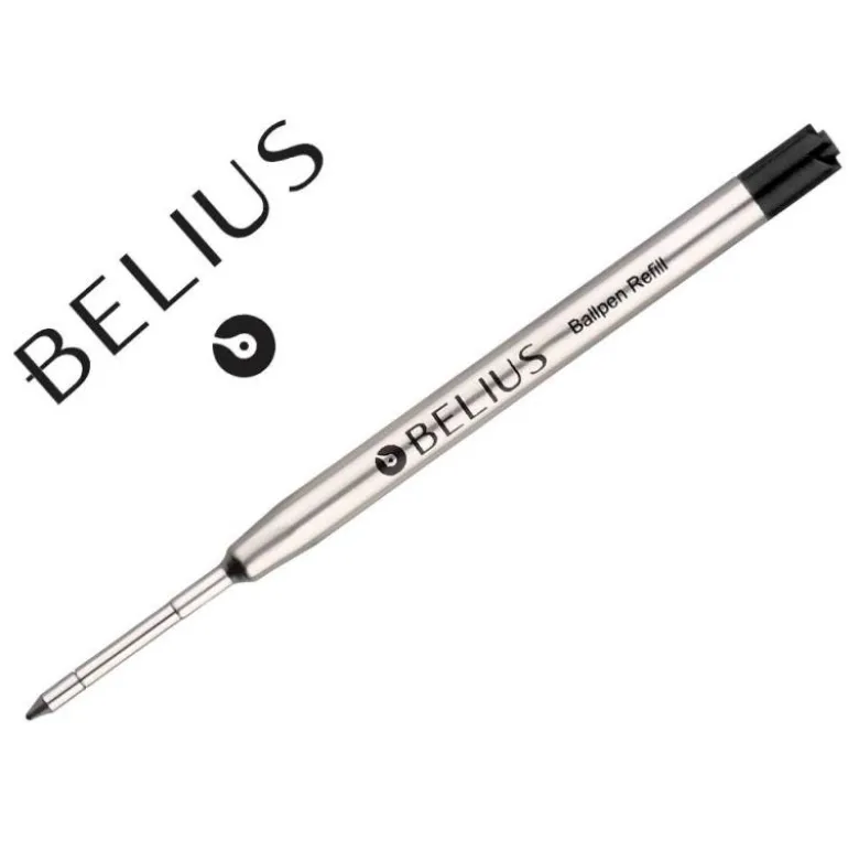 RECAMBIO BOLIGRAFO BELIUS NEGRO 0,8 MM CAJA 3 UNIDADES