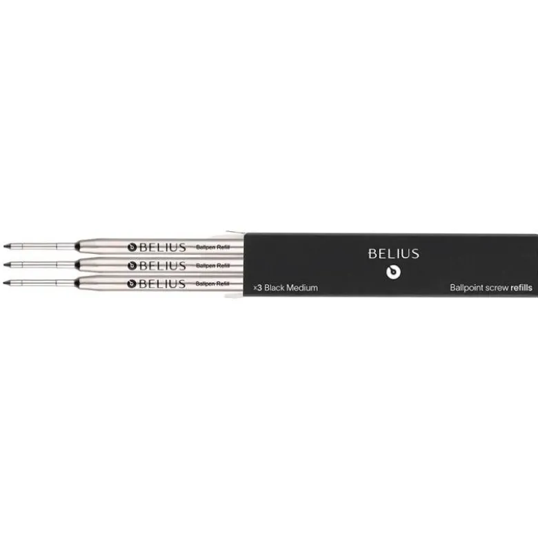 RECAMBIO BOLIGRAFO BELIUS NEGRO 0,8 MM CAJA 3 UNIDADES