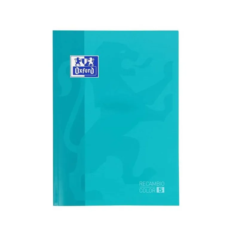 Recambio color oxford din a4 80 hojas 90 gr optik paper cuadros 5mm 4 taladros recuadros de 5 colores