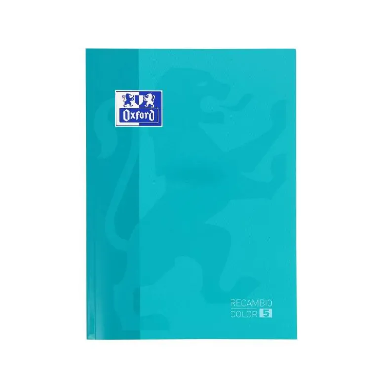 Recambio color oxford din a4 80 hojas 90 gr optik paper cuadros 5mm 4 taladros recuadros de 5 colores
