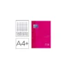 Recambio color 1 oxford din a4+ 80 hojas 90 gr cuadricula 5 mm tapa blanda 4 taladros fucsia touch.