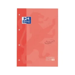 Recambio color 1 oxford din a4+ 80 hojas 90 gr cuadricula 5 mm tapa blanda 4 taladros coral touch.