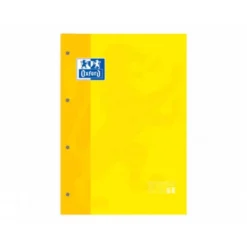 Recambio color 1 Oxford din a4+ 80 hojas 90 gr cuadro 5 mm 4 taladros amarillo.
