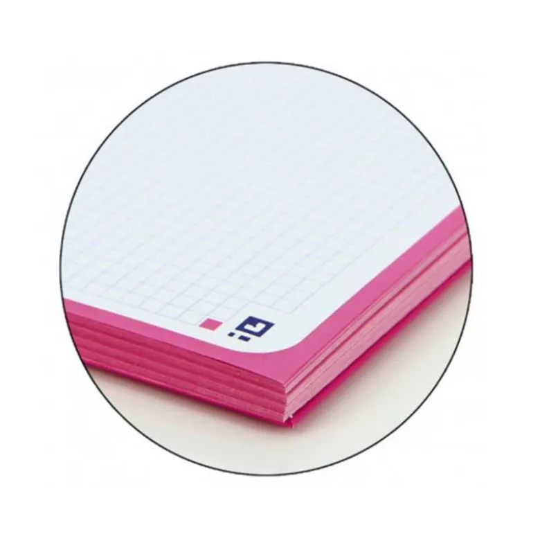 Recambio color 1 oxford din a4+ 80 hojas 90 gr cuadro 5 mm 4 taladros fucsia.