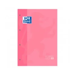 RECAMBIO COLOR 1 OXFORD DIN A4+ 80 HOJAS 90 GR CUADRO 5 MM 4 TALADROS COLOR ROSA CHICLE