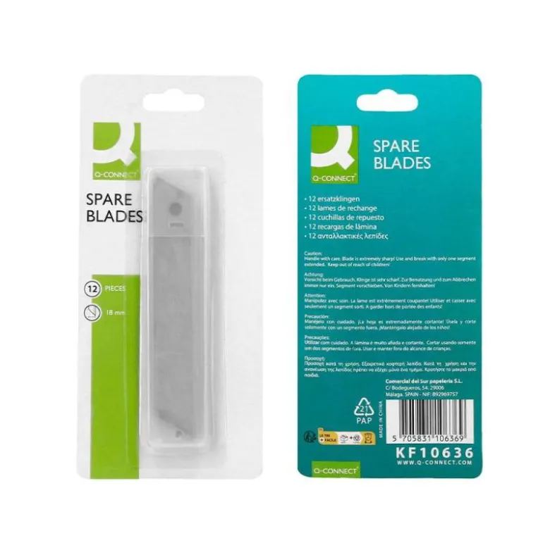 Recambio cuter ancho 18mm Q-Connect KF10636