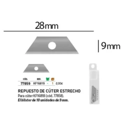 Recambio cuter estrecho 9mm Q-Connect KF16819