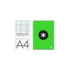 Recambio encolado Antartik DIN A4 4 taladros 100 gr cuadrícula 5mm verde