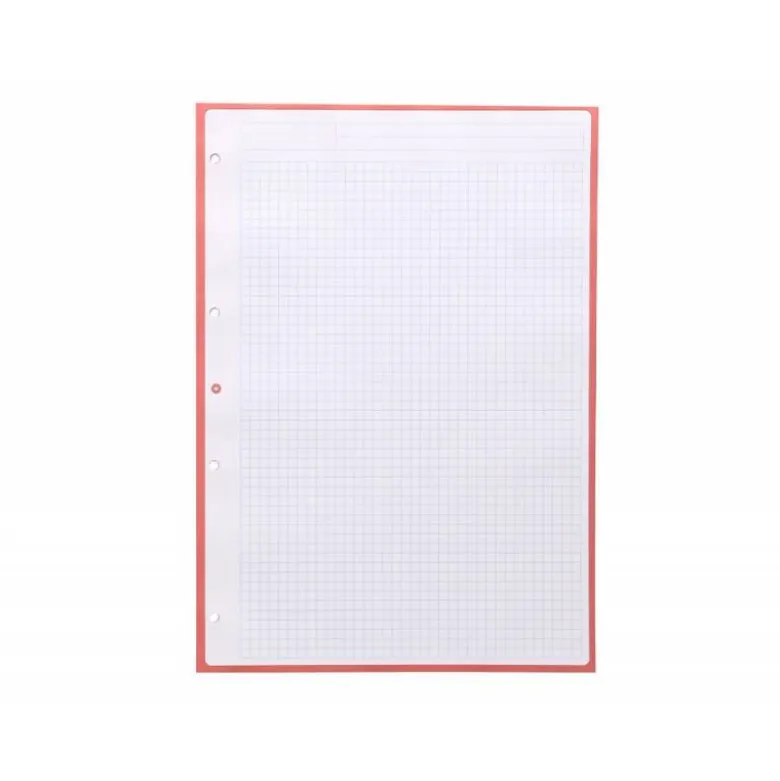 RECAMBIO LIDERPAPEL A4 ANTARTIK 80 HOJAS 90G/M2 CUADRO 5 MM 4 TALADROS 1 BANDA MARCO COLOR ROSA