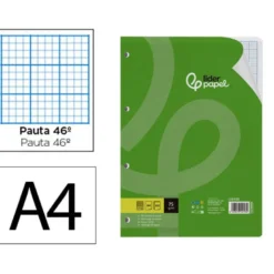 RECAMBIO LIDERPAPEL A4 100 HOJAS 75GR RAYADO Nº46 4 TALADROS