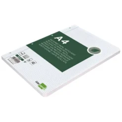 RECAMBIO LIDERPAPEL A4 100 HOJAS PAPEL RECICLADO 100% 80G/M2 CUADRO 4MM CON MARGEN 4 TALADROS