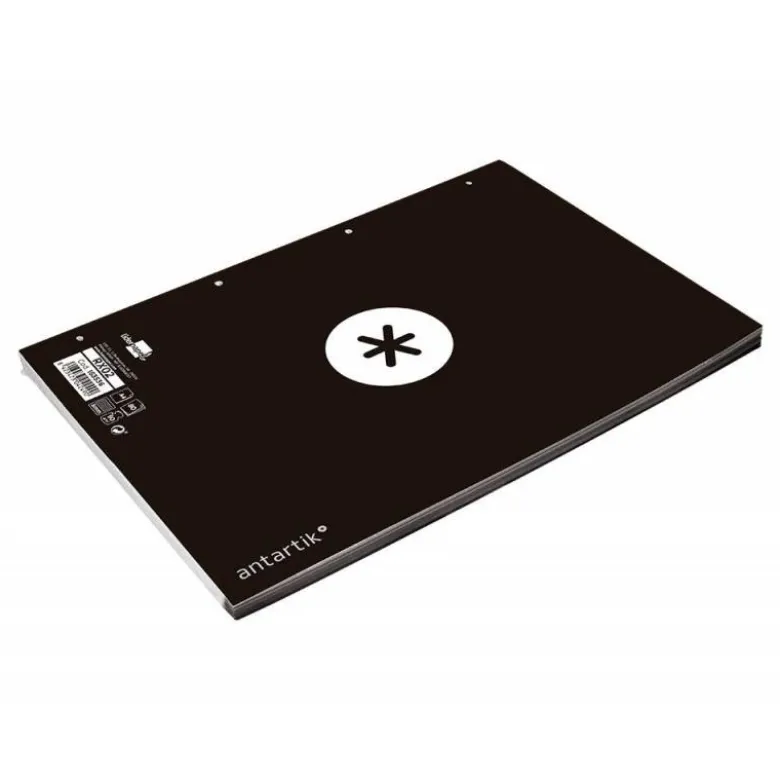 RECAMBIO LIDERPAPEL ANTARTIK DIN A4 4 TALADROS 90G/M2 CUADRO 5 MM 80 HOJAS 1 BANDA MARCO COLOR NEGRO