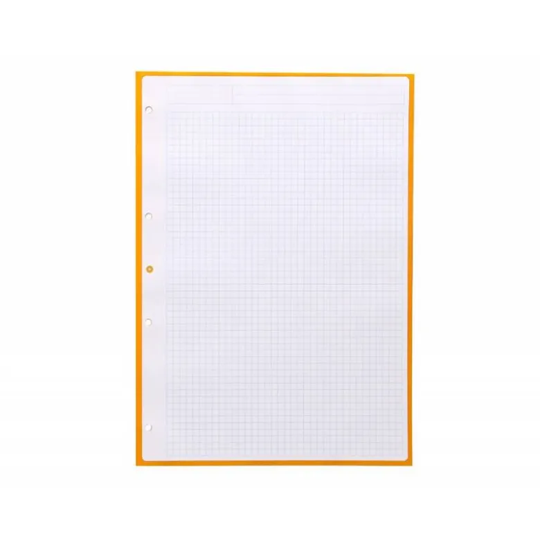 RECAMBIO LIDERPAPEL ANTARTIK DIN A4 4 TALADROS 90G/M2 CUADRO 5 MM 80 HOJAS 1 BANDA MARCO COLOR MOSTAZA