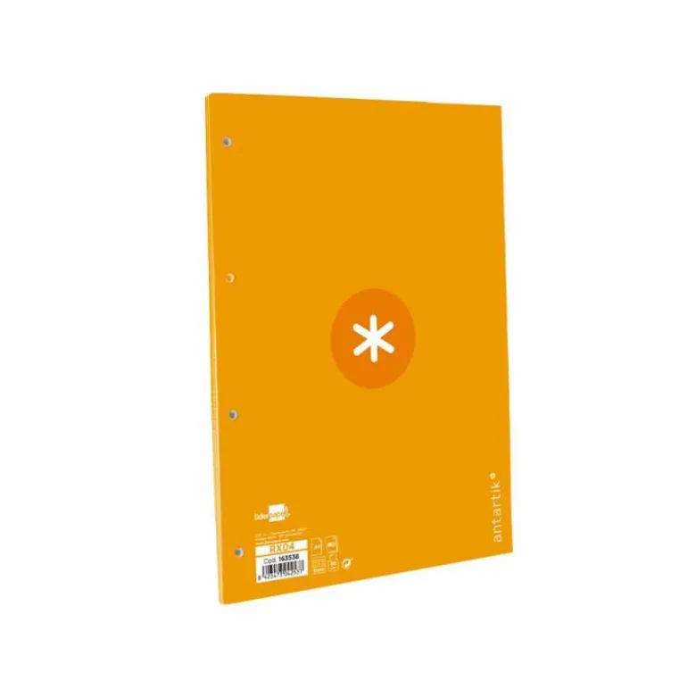 RECAMBIO LIDERPAPEL ANTARTIK DIN A4 4 TALADROS 90G/M2 CUADRO 5 MM 80 HOJAS 1 BANDA MARCO COLOR MOSTAZA