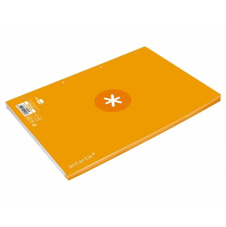 RECAMBIO LIDERPAPEL ANTARTIK DIN A4 4 TALADROS 90G/M2 CUADRO 5 MM 80 HOJAS 1 BANDA MARCO COLOR MOSTAZA