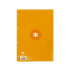 RECAMBIO LIDERPAPEL ANTARTIK DIN A4 4 TALADROS 90G/M2 CUADRO 5 MM 80 HOJAS 1 BANDA MARCO COLOR MOSTAZA