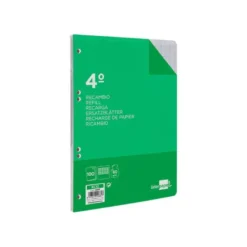 Recambio Liderpapel Cuarto 6 taladros 60gr cuadrícula 2mm