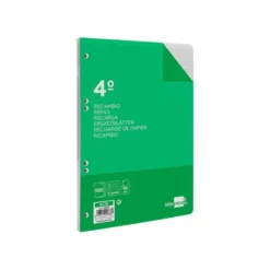 Recambio Liderpapel Cuarto 6 taladros 60 gr pautado 3.5 mm