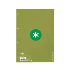 RECAMBIO LIDERPAPEL DIN A4 ANTARTIK 80 HOJAS 90G/M2 CUADRO 5MM 4 TALADROS 1 BANDA CON MARCO COLOR VERDE
