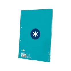 RECAMBIO LIDERPAPEL DIN A4 ANTARTIK 80 HOJAS 90G/M2 CUADRO 5MM 4 TALADROS 1 BANDA CON MARCO COLOR TURQUESA