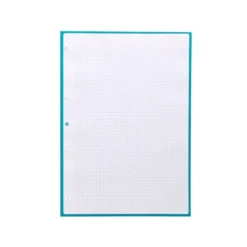 RECAMBIO LIDERPAPEL DIN A4 ANTARTIK 80 HOJAS 90G/M2 CUADRO 5MM 4 TALADROS 1 BANDA CON MARCO COLOR TURQUESA