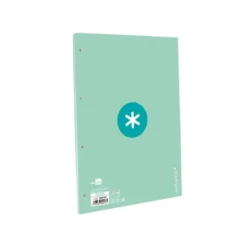 RECAMBIO LIDERPAPEL DIN A4 ANTARTIK 80 HOJAS 90G/M2 CUADRO 5 MM 4 TALADROS 1 BANDA MARCO COLOR MENTA