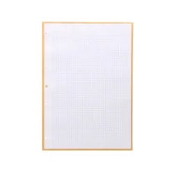 RECAMBIO LIDERPAPEL DIN A4 ANTARTIK 80 HOJAS 90G/M2 CUADRO 5MM 4 TALADROS 1 BANDA CON MARCO COLOR AMARILLO