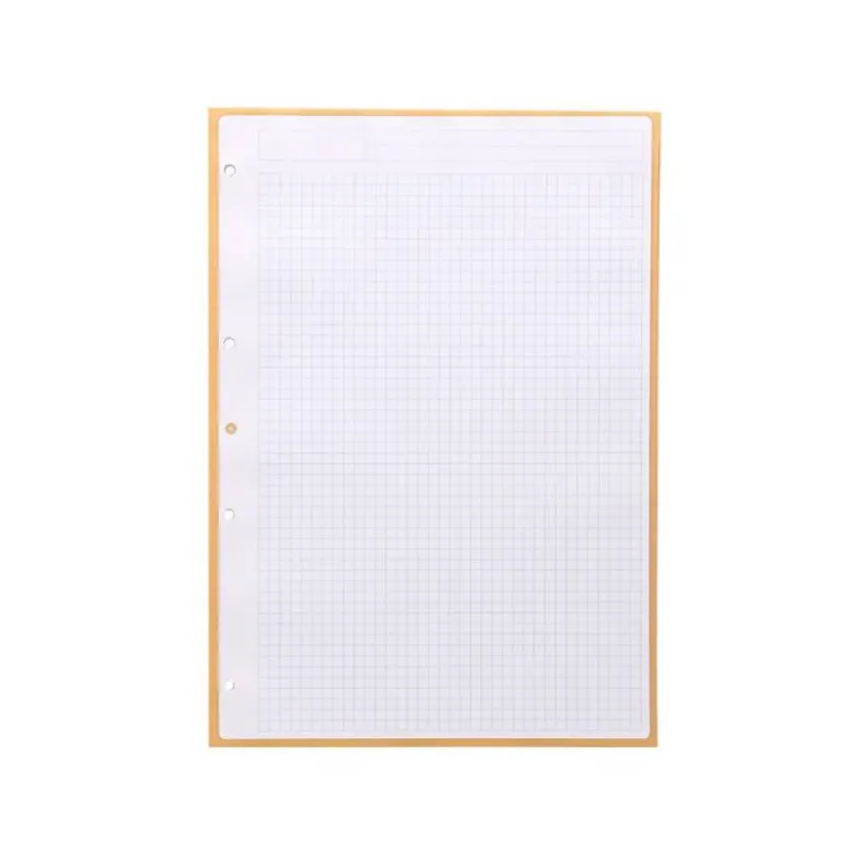 RECAMBIO LIDERPAPEL DIN A4 ANTARTIK 80 HOJAS 90G/M2 CUADRO 5MM 4 TALADROS 1 BANDA CON MARCO COLOR AMARILLO